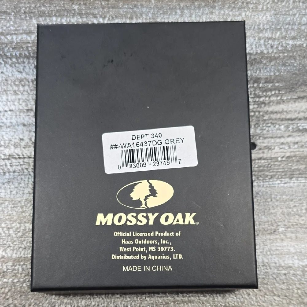 Mossy Oak Gray Bi‑Fold Wallet – Camo Stripe